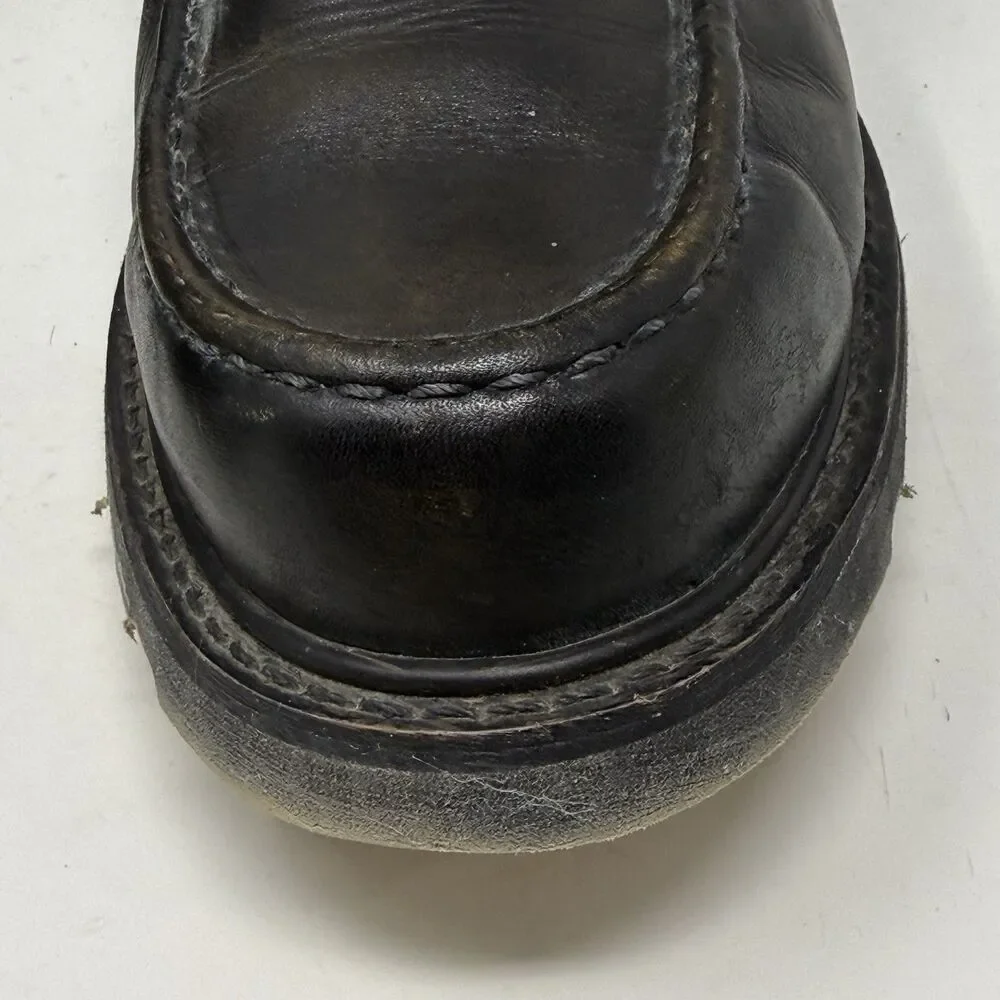 Carolina Soft Moc Toe Wedge Work Boots Mens 13 Black Burnished Leather USA Made